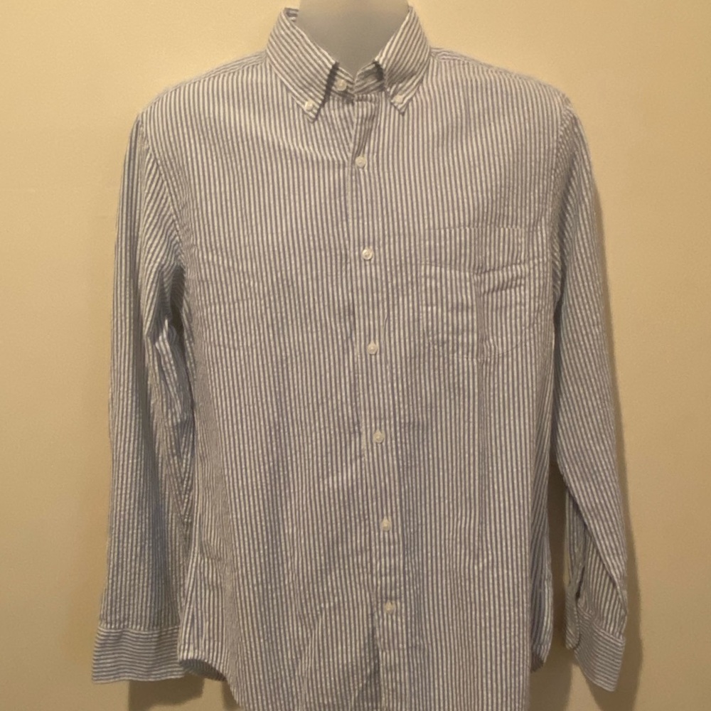 NEW J Crew Seersucker Slim Fit Long Sleeve 👔